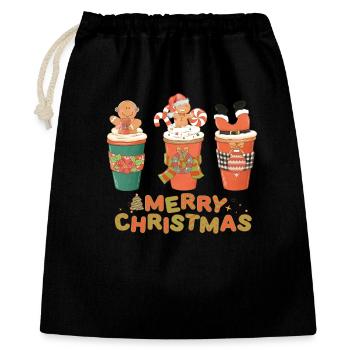 Festive Christmas Motifs on Beverage Mug - Gift Bag 40 x 50 cm - black - Front