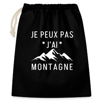I CAN'T I HAVE MOUNTAIN – t-shirt humor hiking - Gift Bag 40 x 50 cm - black - Front