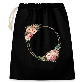Rustic flower wreath, customizable - Gift Bag 40 x 50 cm - black - Front