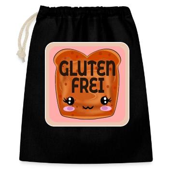 GLUTENUNVERTRÄGLICHKEIT GLUTENFREI ZÖLIAKIE - Geschenkbeutel aus Baumwolle (40 x 50 cm) - Schwarz - Vorne