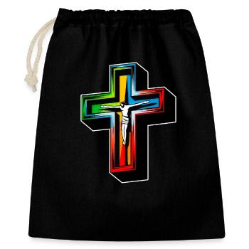 Jésus sur la croix - Sac cadeau 40 x 50 cm - noir - Devant