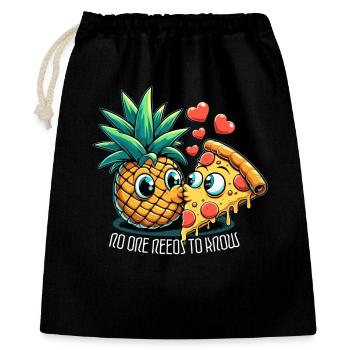 Pizza Hawaii French Kiss Love Drôle de cadeau - Sac cadeau 40 x 50 cm - noir - Devant