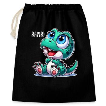 T-Rex Baby Dino Babydino Dinobaby Geschenk - Geschenkbeutel aus Baumwolle (40 x 50 cm) - Schwarz - Vorne