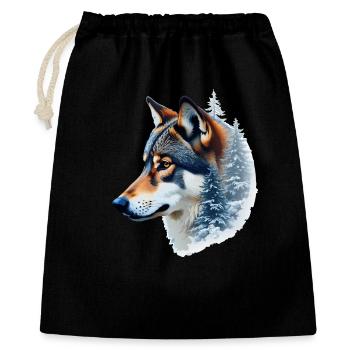 Snow Wolf: Wild and Winter Fusion - Gift Bag 40 x 50 cm - black - Front