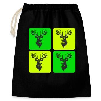 Cerf majestueux – symbole de la nature - Sac cadeau 40 x 50 cm - noir - Devant