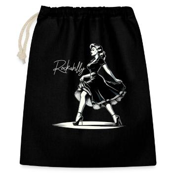 Rockabilly Style Woman Dress Pumps Retro Gift - Gift Bag 40 x 50 cm - black - Front