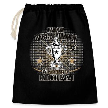 Made a Baby Finally Dad Humor Design - Geschenkbeutel aus Baumwolle (40 x 50 cm) - Schwarz - Vorne