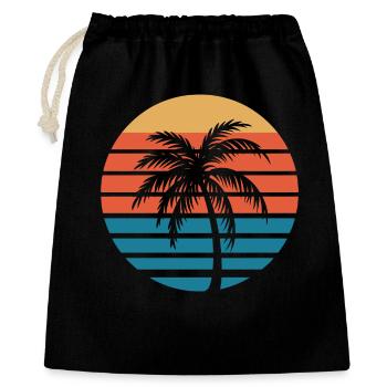 Ambiance vintage de la plage - Sac cadeau 40 x 50 cm - noir - Devant