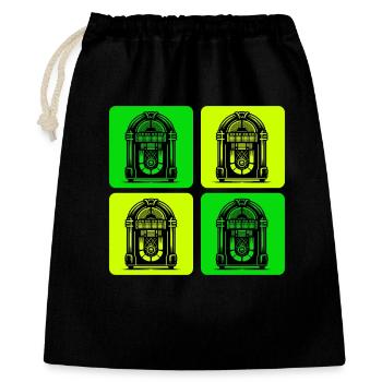 Retro Jukebox Style - Geschenkbeutel aus Baumwolle (40 x 50 cm) - Schwarz - Vorne