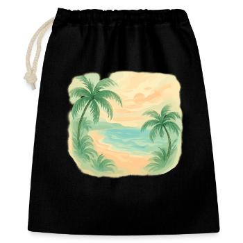 Magie de la plage tropicale - Sac cadeau 40 x 50 cm - noir - Devant