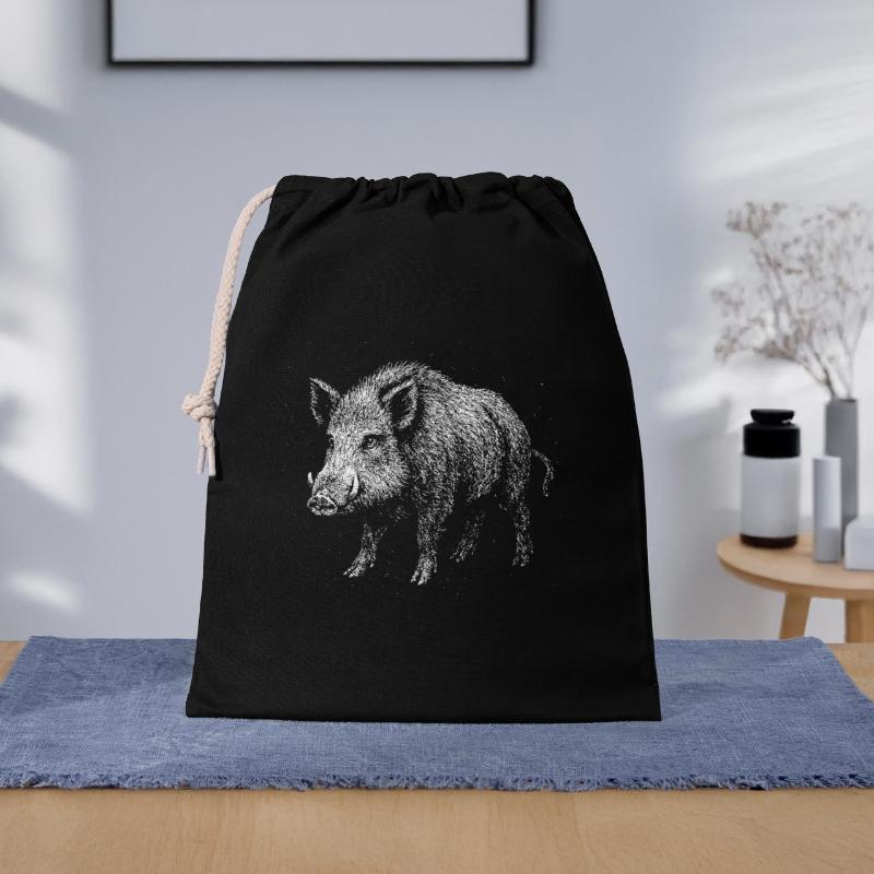 Wildschwein Geschenkbeutel aus Baumwolle (40 x 50 cm)