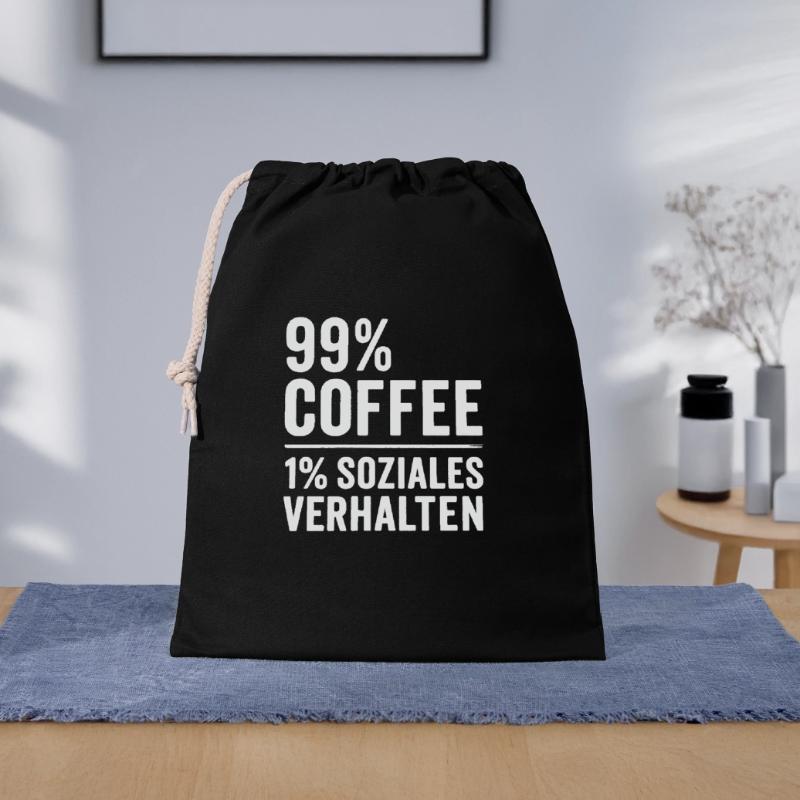 99 % Kaffee Geschenkbeutel aus Baumwolle (40 x 50 cm)