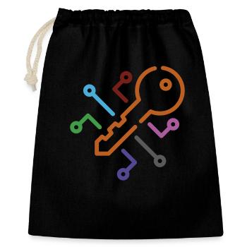 Abstraktes Schaltkreis-Gehirn-Design - Geschenkbeutel aus Baumwolle (40 x 50 cm) - Schwarz - Vorne