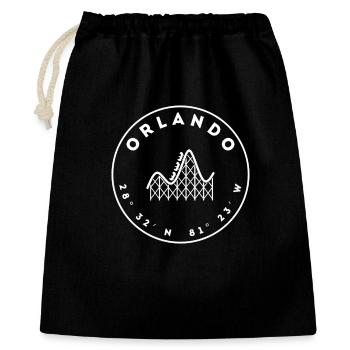 Orlando mit Achterbahn und Koordinaten - Geschenkbeutel aus Baumwolle (40 x 50 cm) - Schwarz - Vorne