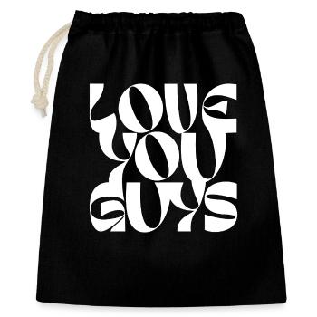 Bold Love You Guys Typografie Design - Geschenkbeutel aus Baumwolle (40 x 50 cm) - Schwarz - Vorne