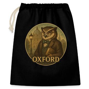 Professor Eule – Oxford Wisdom - Geschenkbeutel aus Baumwolle (40 x 50 cm) - Schwarz - Vorne