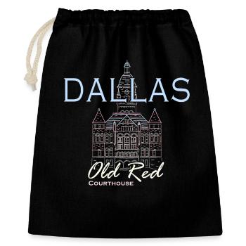 Dallas, Dessin à la main Landmark, Texas, Amérique - Sac cadeau 40 x 50 cm - noir - Devant