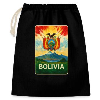 Bolivien Flaggen Landschaft Design - Geschenkbeutel aus Baumwolle (40 x 50 cm) - Schwarz - Vorne