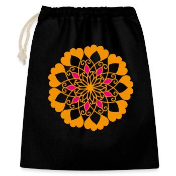 Ornament Mandala India Yoga Flower Sun Meditate - Gift Bag 40 x 50 cm - black - Front