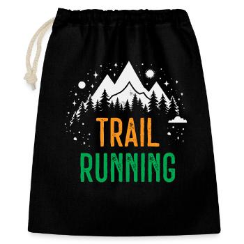 Trailrunning - Geschenkbeutel aus Baumwolle (40 x 50 cm) - Schwarz - Vorne