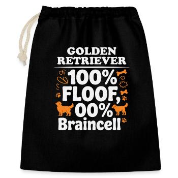 100% Floof 0% Braincell Golden Retriever Humor - Geschenkbeutel aus Baumwolle (40 x 50 cm) - Schwarz - Vorne