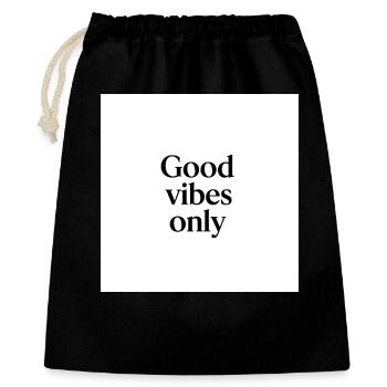 Optimierte positive Vibes - Geschenkbeutel aus Baumwolle (40 x 50 cm) - Schwarz - Vorne