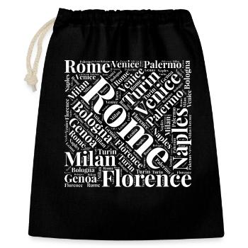 Conception typographique dynamique d'un paysage urbain italien - Sac cadeau 40 x 50 cm - noir - Devant