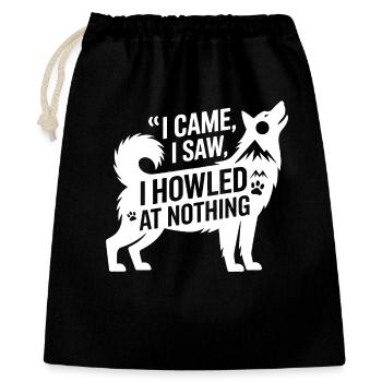Heulender Hund Humor Husky Zitat - Geschenkbeutel aus Baumwolle (40 x 50 cm) - Schwarz - Vorne
