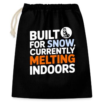 Funny Husky Dog Snow and Heat Quote  - Gift Bag 40 x 50 cm - black - Front