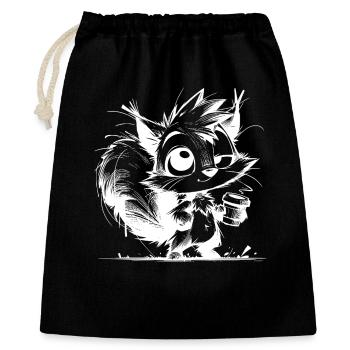 Coffee Energy replaces squirrel hibernation - Gift Bag 40 x 50 cm - black - Front