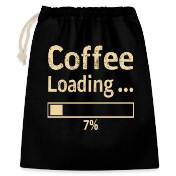 Citation sur le chargement du café - Sac cadeau 40 x 50 cm - noir - Devant