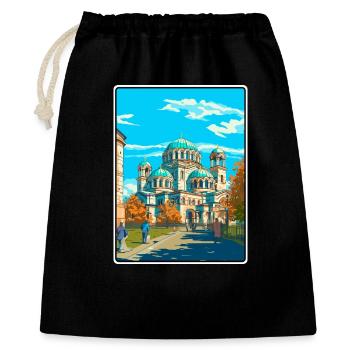 Sofia Bulgarien Vintage-Reiseplakat Cityscape WPA - Geschenkbeutel aus Baumwolle (40 x 50 cm) - Schwarz - Vorne