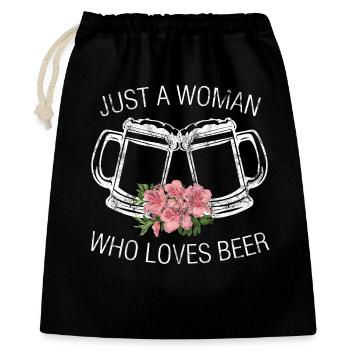 Just a woman who loves beer - Gift Bag 40 x 50 cm - black - Front