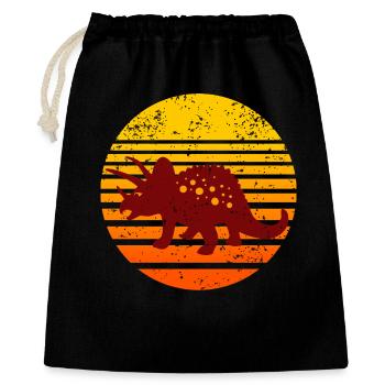 Motif de coucher de soleil de dinosaure - Sac cadeau 40 x 50 cm - noir - Devant