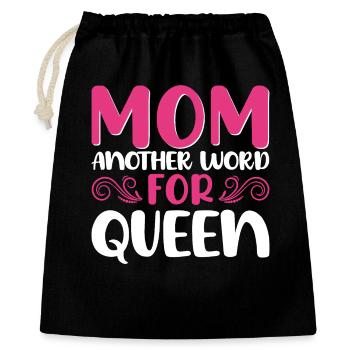 Mutter Königin Spruch Design - Geschenkbeutel aus Baumwolle (40 x 50 cm) - Schwarz - Vorne