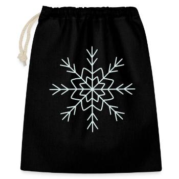 Kompliziertes Schneeflocken-Linien-Art-Design - Geschenkbeutel aus Baumwolle (40 x 50 cm) - Schwarz - Vorne