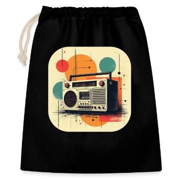 Retro Ghetto Blaster T Shirt - Gift Bag 40 x 50 cm - black - Front