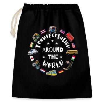Means of transport around the world - Gift Bag 40 x 50 cm - black - Front