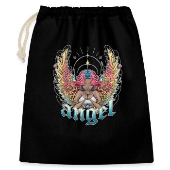Ange céleste aux ailes multicolores - Sac cadeau 40 x 50 cm - noir - Devant