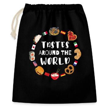 Nourriture du monde entier - Sac cadeau 40 x 50 cm - noir - Devant