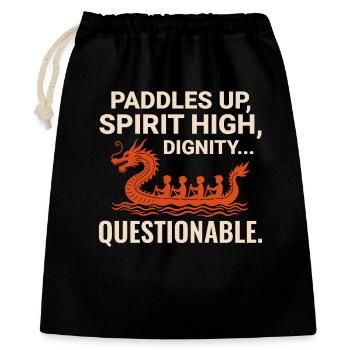 Équipage de course de bateaux-dragons - Sac cadeau 40 x 50 cm - noir - Devant