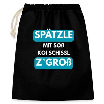 Spätzle à la sauce koi Schissl z’gross - Sac cadeau 40 x 50 cm - noir - Devant