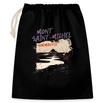 Mont Saint-Michel Normandie - Sac cadeau 40 x 50 cm - noir - Devant