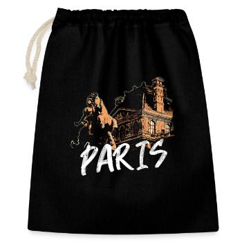 Paris architecture et statue - Sac cadeau 40 x 50 cm - noir - Devant