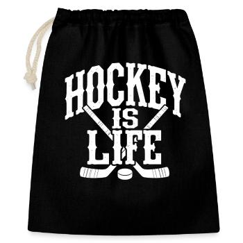 Hockey is Life - Eishockey Spruch - Sac cadeau 40 x 50 cm - noir - Devant