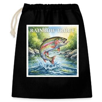 truite arc-en-ciel - Sac cadeau 40 x 50 cm - noir - Devant