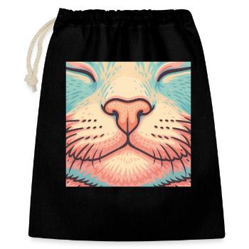Retro Cat Nose – Colorful Whiskers Illustration - Gift Bag 40 x 50 cm - black - Front