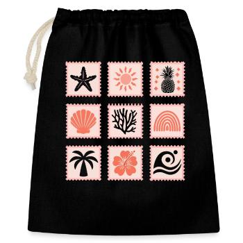 Nature Stamps Collage - Gift Bag 40 x 50 cm - black - Front