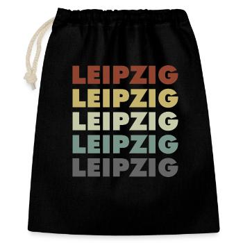 Leipzig - Deutschland - Lettrage - Allemagne - Sac cadeau 40 x 50 cm - noir - Devant