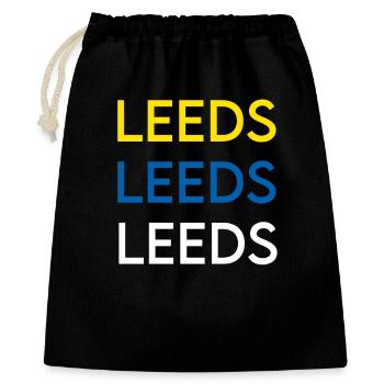 Leeds City Identität Trio - Geschenkbeutel aus Baumwolle (40 x 50 cm) - Schwarz - Vorne